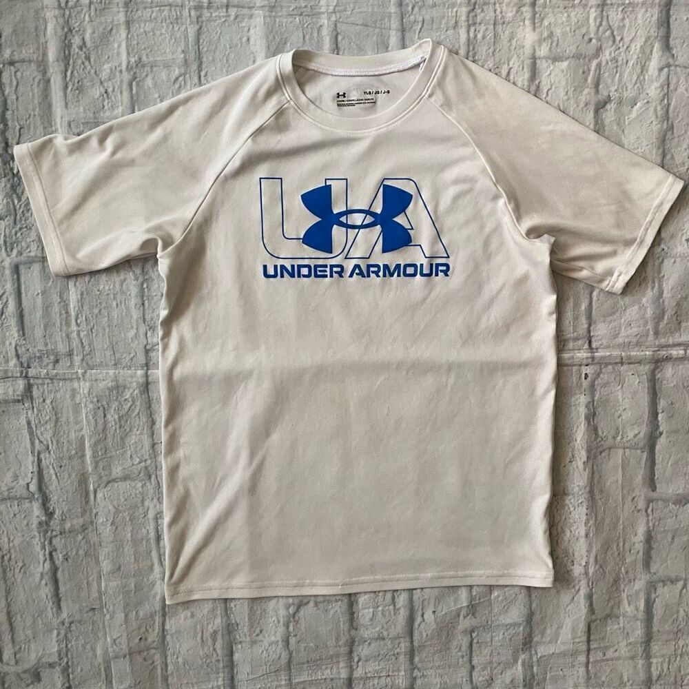 Under Armour boys youth L loose fit Crewneck short sleeve dri fit shirt